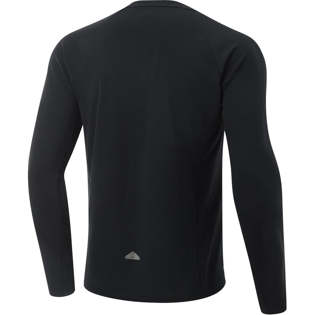 Li-Ning Comfortable Casual Simple Round Neck Pullover Long Sleeve T-Shirt Men Tops Black ATLV029-1