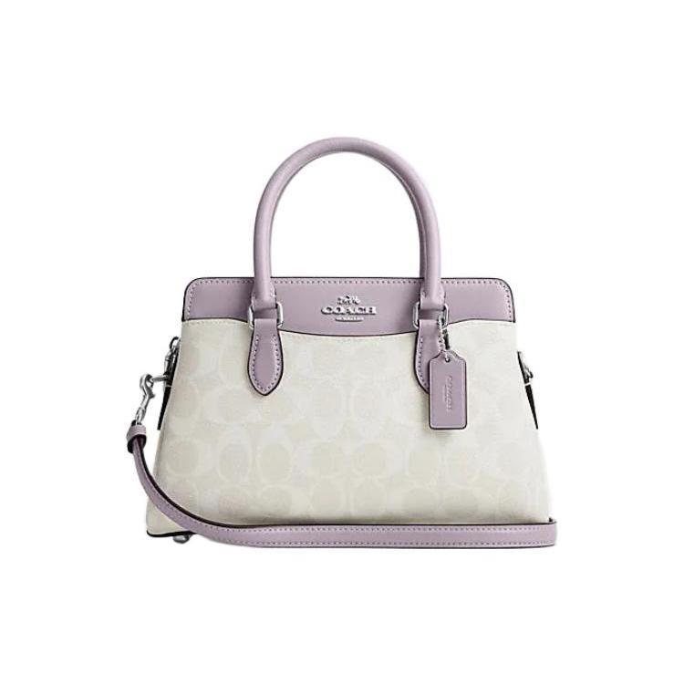 New COACH Darcie PVC Tote Bag, Shopping Bag, Shoulder Bag, Crossbody Bag, Handbag Mini Women's Purple & White CH174-SVVVJ