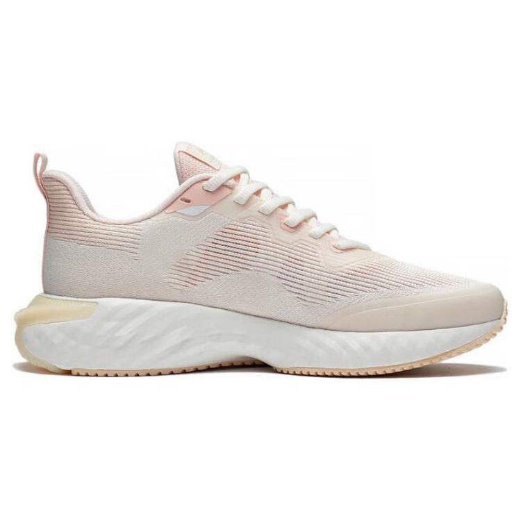 Li Ning Zhu Yun Non-Slip Wear-Resistant Breathable Low-Top Running Shoes Women Sneaker White Orange ARST012-4