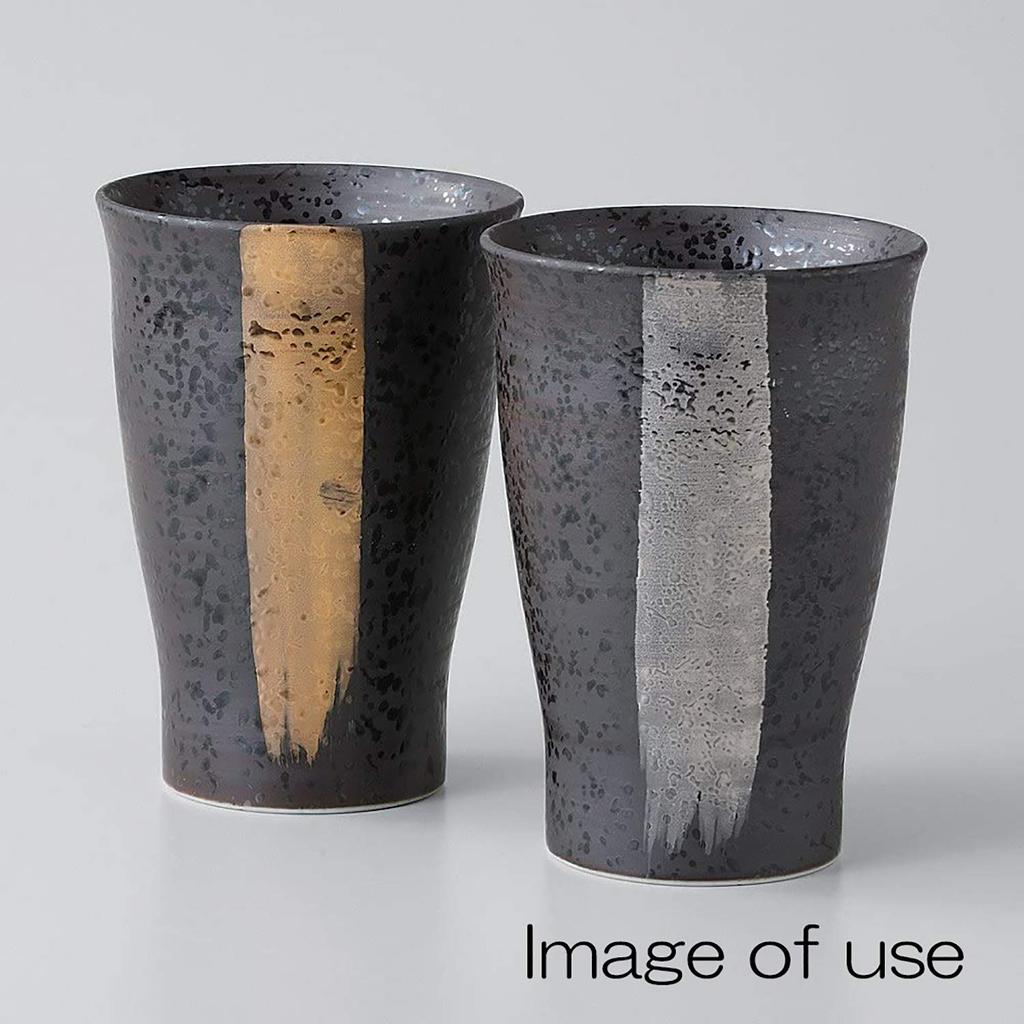 Hasami Ware Seizan Kiln Scut Keypo Brush 293962 Cup, Small, 230ml, Line, Silver,