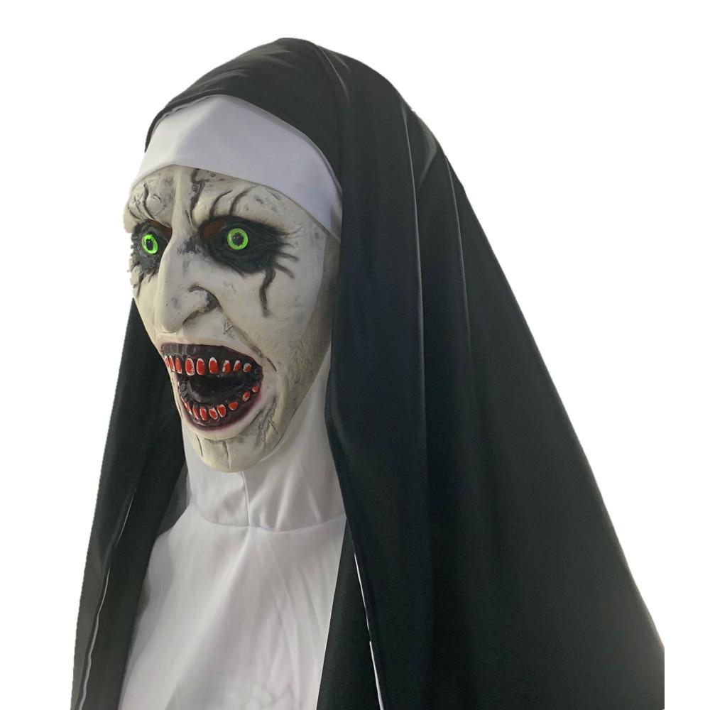 Horror Nun Latex Mask Halloween Haunted House Party Costume Cosplay Accessories