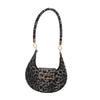 Chic Pu Leather Crescent Handbag With Leopard Print For Trendy Women Everyday Use
