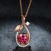 BELLA BOX Новая мода лист циркон розовый красный цвет кулон для женщин очарование свадьба помолвка ювелирные изделия