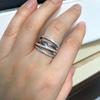 New Multi Line Design Rings for Women Silver Color Fashion Luxury Wedding Bands Finger Accessory 2022 Trend Female Jewelry