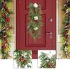 Искусственный Рождественский Сваг на Дверь Реалистичная Подвесная Гирлянда Зелень Каплевидный Венок для Вечеринки,