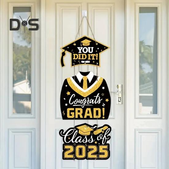 Выпускной 2025 года, подвесная табличка для входной двери Выпускной 2025 года Приветственная табличка для украшения крыльца выпускного