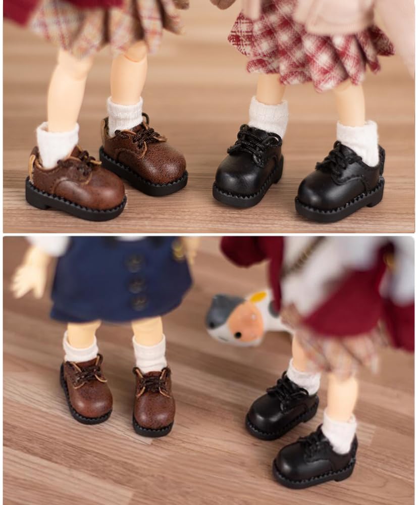 Кукла Obitsu 11 OB11 Размер Кукла Obitsu 11см Тело Обувь Шнуровка Кожаная обувь Повседневная обувь Простая 4 цвета (коричневый)