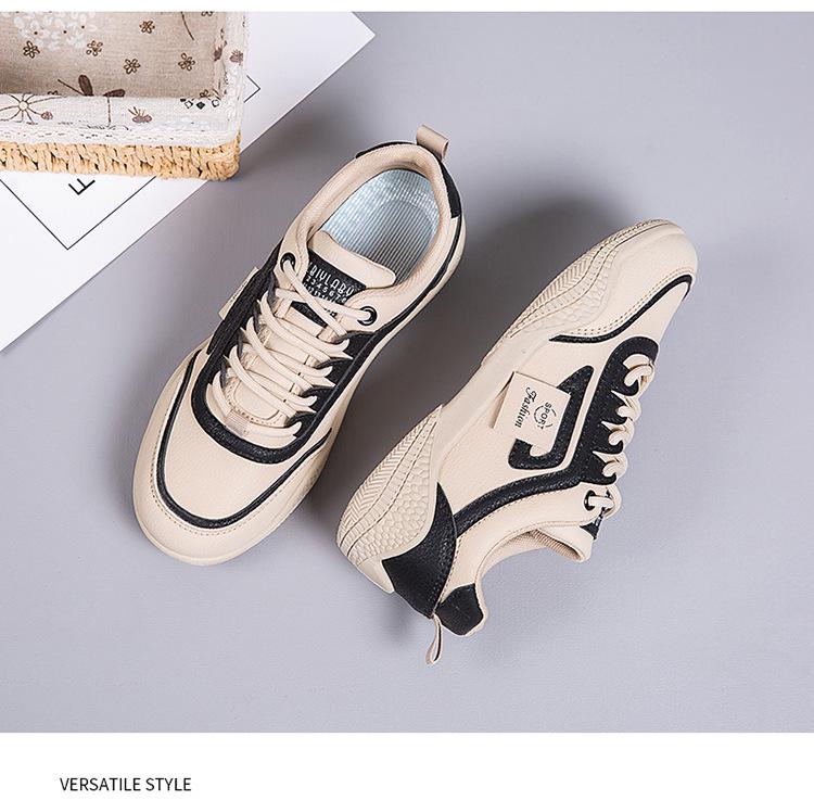 2025 Women's Autumn Soft Sole Non-Slip Leather Sneakers - Lightweight, Wear-Resistant, All-Match White Casual Shoes