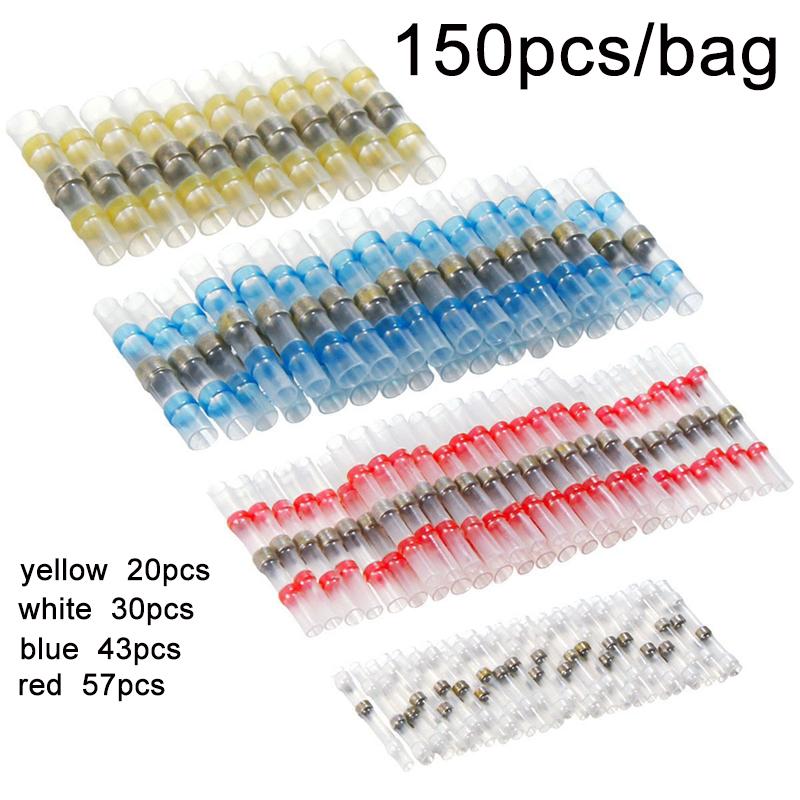 10 ~ 250 шт. соединители для проводов с припоем, водонепроницаемые термоусадочные стыковые соединители, клеммы для электрических проводов, изолированные стыковые соединения