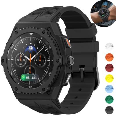Роскошный комплект для модификации из сплава для Samsung Watch 8 Classic 46 мм, металлический корпус, резиновый ремешок для Galaxy Watch 8 Classic, комплект аксессуаров