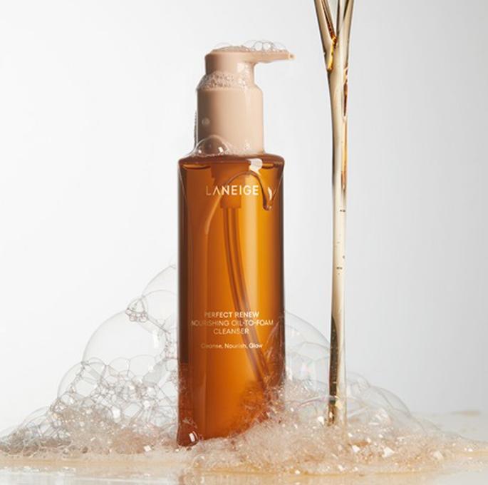 LANEIGE Perfect Renew Nourishing Oil To Foam Cleanser 200ml – Dual Action Makeup Remover & Cleanser