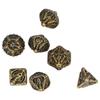 7pcs Hollow Skull Pattern Dice Portable Exquisite Metal Polyhedral Dice Set Props for Board Card