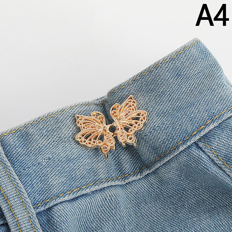 1/2PCS  Adjuster For Pants And Skirts Waist Tightener Bowknot Button Adjustable Waist Buckle For Jeans No Sewing Required