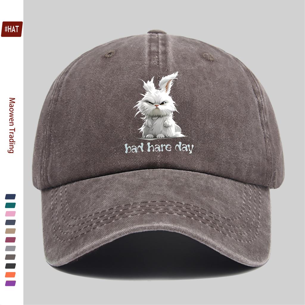 pc Cute Rabbit Print Baseball Cap Adorable Headwear Hat Comfortable and Lightweight Dad Hat Adjustable Snapback Strap Truck