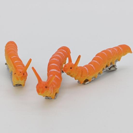 12 шт. расписанных вручную заколок для волос в виде гусеницы для женщин и девушек, дизайн животных, ручная работа, заколка из смолы, аксессуары для волос на Хэллоуин