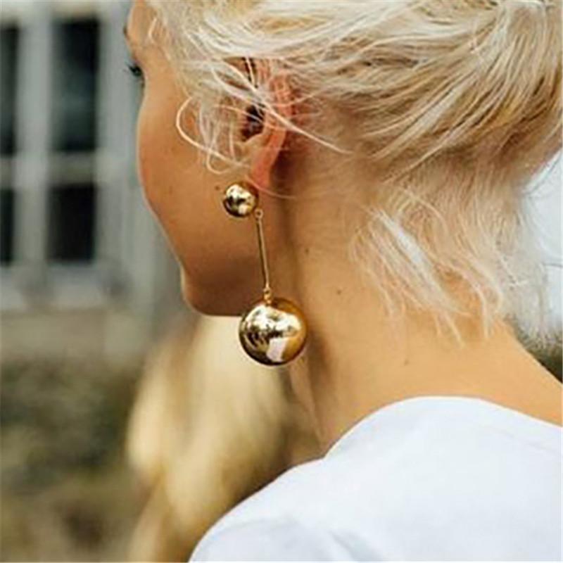 Винтажные серьги-подвески с большим шаром, женские, в европейском и американском стиле, длинные серьги-подвески, украшения для вечеринок и путешествий