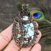 Tibetan Turquoise Gemstone Copper Wire Wrap Jewelry Pendant 3.07