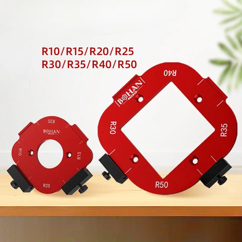 4 в 1 Деревообрабатывающий фрезерный станок Шаблон позиционирования угла дуги Угловые радиусные фрезеры R10-R50 Инструмент позиционирования радиусного кондуктора