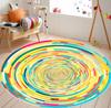 Мультяшные цвета Радужный круглый ковер Украшение гостиной Зона дивана Нескользящий моющийся коврик Декор детской спальни Мягкий напольный коврик