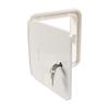 White RV Electrical Cord Access Door Camper Trailer Power Cable Hatch W/ 2 Keys