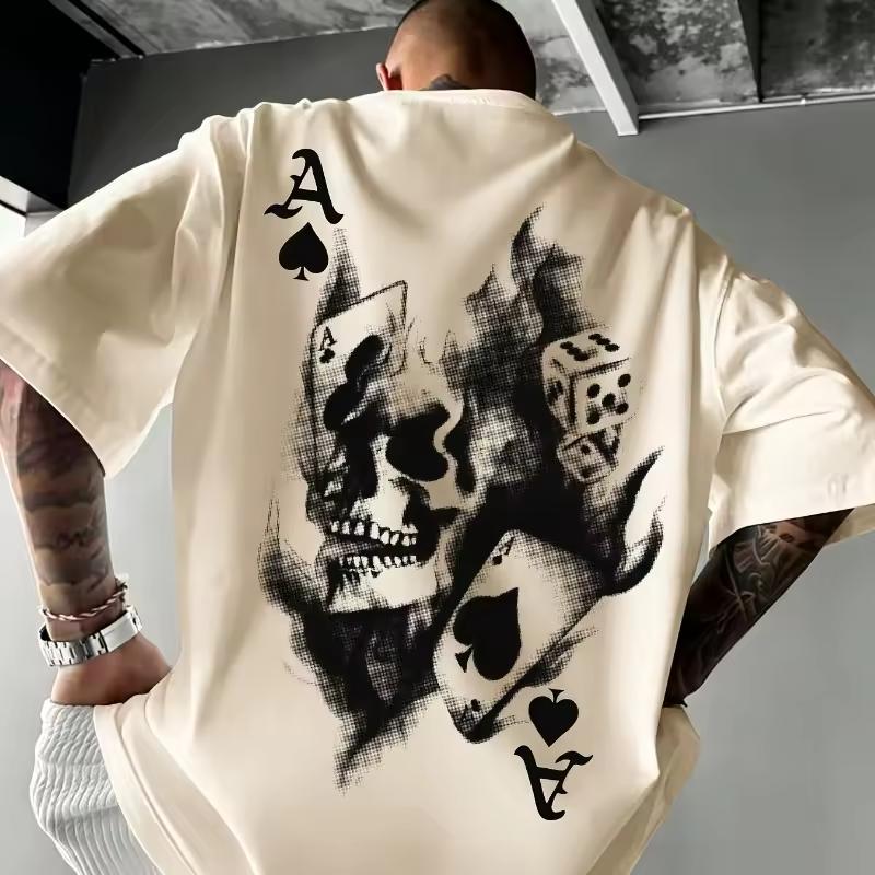 American Street Men's Dark Gothic T-shirt Summer New Casual Retro Punk Casual Unisex T-shirt