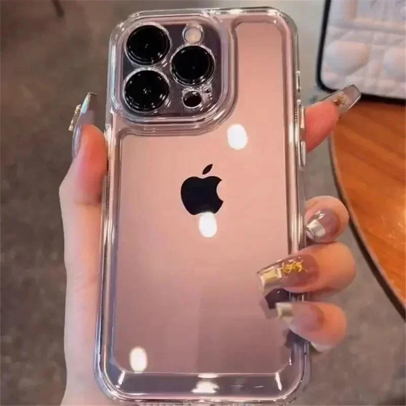 Роскошный прозрачный силиконовый противоударный чехол Armo для iPhone 17 Pro Max 16 15 14 13 12 11 Pro Max Plus Прозрачная защитная крышка
