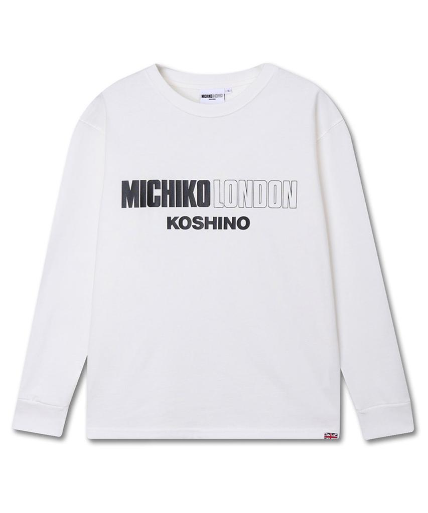 Michikoleondeonkosino Фирменный Логотип Лонгслив Белый_Унисекс