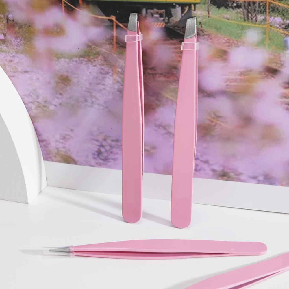 Набор пинцетов для бровей с футляром для хранения 4 шт. Ежедневные инструменты для красоты для макияжа бровей и удаления волос из нержавеющей стали для глаз