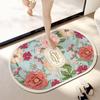 Elegant Absorbent Bath Carpet Flower Printing Anti Slip Door Mat Bathroom Floor Mat  Bathroom Floor