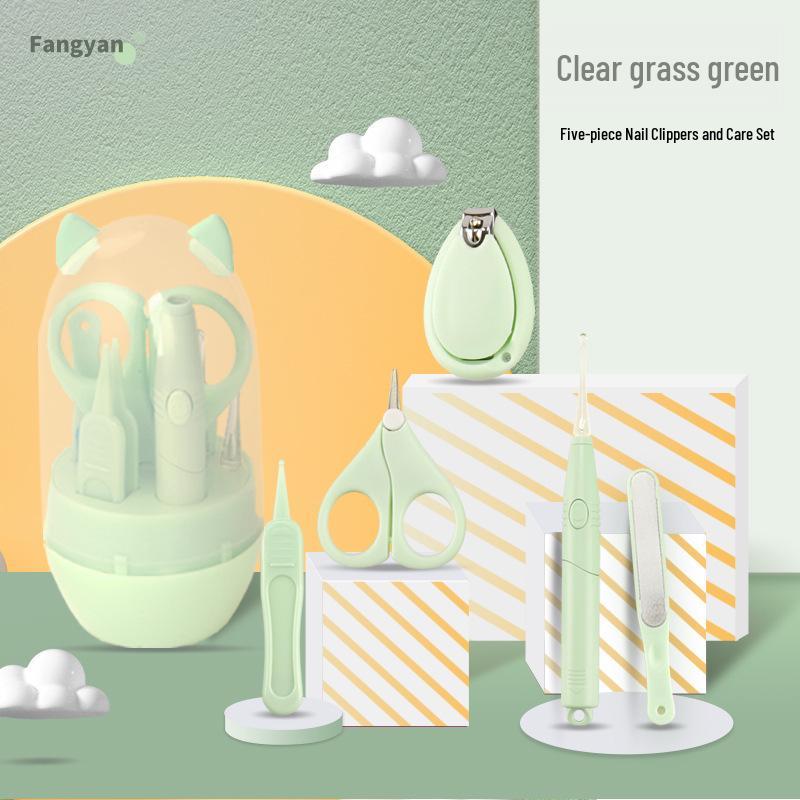 Newborn Baby Nail Clipper Set: Anti-Pinch Clippers, Children's Nail File & Ear Spoon