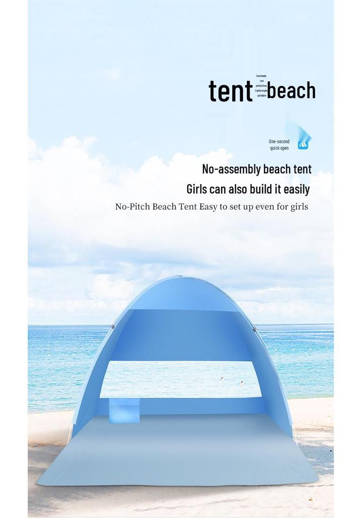 Portable Quick-Open Sunshade Tent – Lightweight, Foldable, and Family-Friendly for Beach and Camping