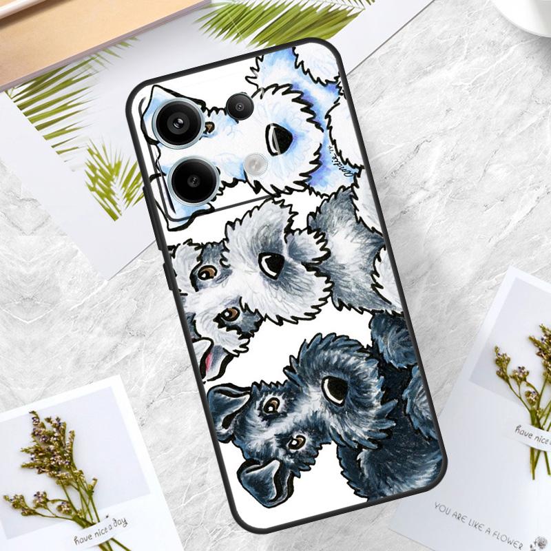 Cartoon schnauzer dog Case For Xiaomi Redmi Note 14 13 12 11 10 9 15 Pro Plus Redmi 15 10C 12C 13C 14C 15C Cover