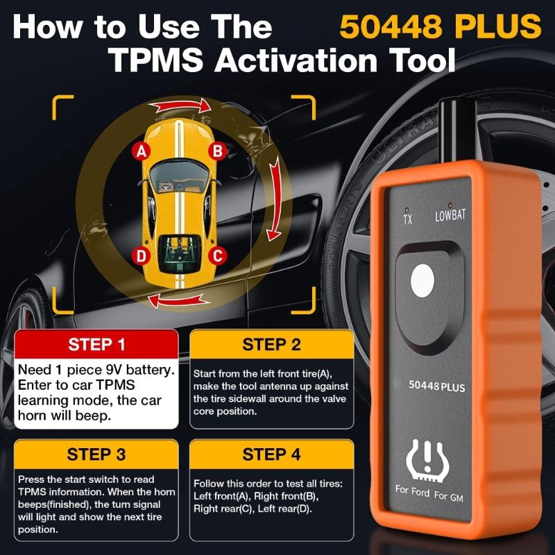 Инструмент переобучения TPMS для датчиков шин, обучение программированию автоматической системы, датчики системы контроля давления в автомобильных шинах