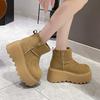 Мода 8 см Новые Зимние Женские Теплые Снежные Ботинки Каблуки Высокий Верх Спорт 2025 Осень Кроссовки Платформа Мотоциклетные Ботинки Женские Ботас Феминина
