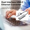Адаптер USB/Type-C к Ethernet 5000 Мбит/с Высокоскоростной Двухинтерфейсный Универсальный Ethernet-адаптер RJ45 к Type-C Ethernet-конвертер