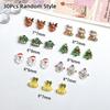 30Pcs Adorable Snowman Santa Claus Resin Nail Charms Cartoon Creative Colorful Christmas Series Nail Art Decorations Diy Nails