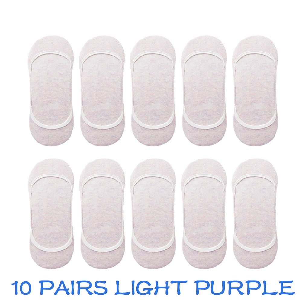 10 Pairs Women Invisible Sock Slippers Short Ankle Socks Set Fashion Ladies Woman Pack Solid Color Cotton Non-slip No Show Socks