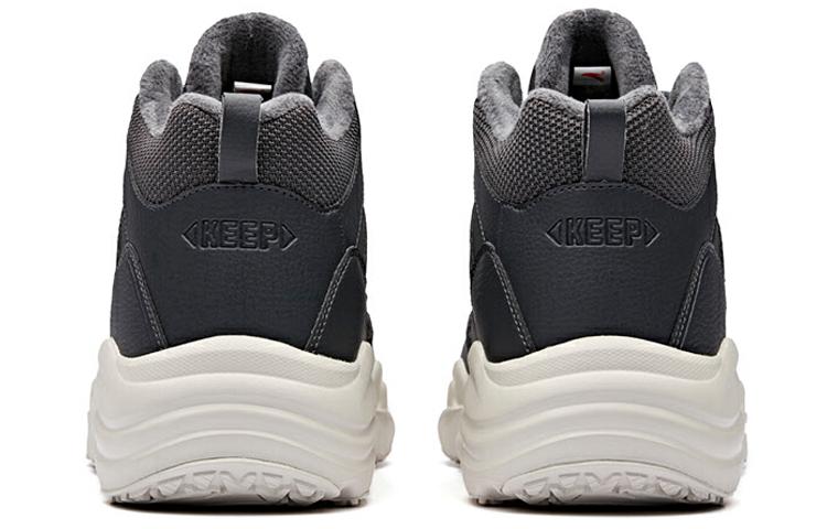 Men's Sneakers Anta Fleece Lined Casual Slip Resistant Abrasion Resistant High top Running Shoes Men's Black