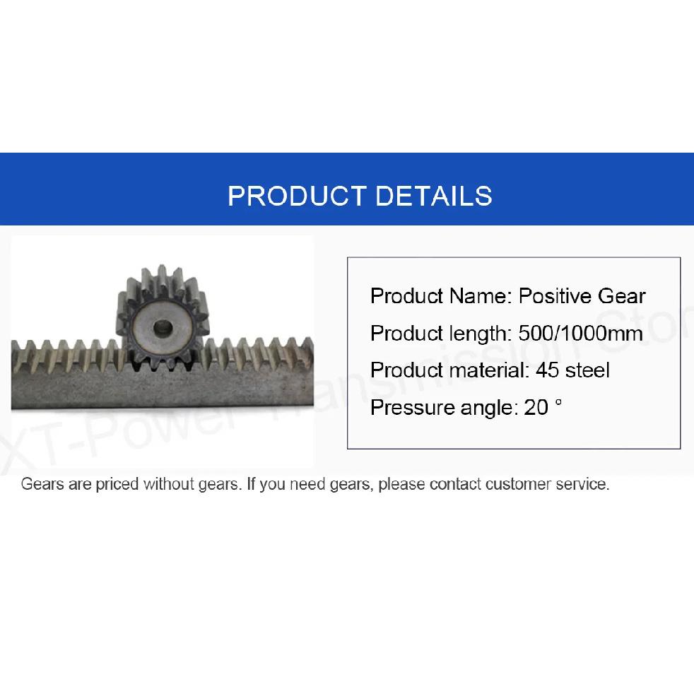 1Pcs Industrial Gear Rack Pinion 45# Steel 1M 1.5M Length 500/1000mm CNC Linear Motion Rack for CNC Router Laser Cutting Machine