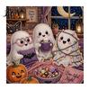 Non Scary Halloween Decor Projects Faux Pearl Painting Kit, Cute Ghost 3D Art DIY Cozy Autumn Home Decoration Kit for Adults, Christmas Craft Festive