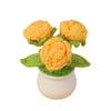 Knitted Flower Realistic Artificial Flowers Low Maintenance Crochet Flower Potted Plant for Home Decor Adult Sex Wear