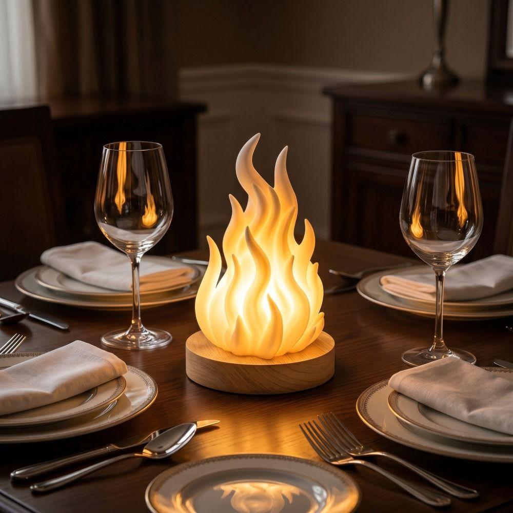 Imitation 3D Printed Light Color Changing Bonfire Lamp Simulation Flame Night Light Courtyard