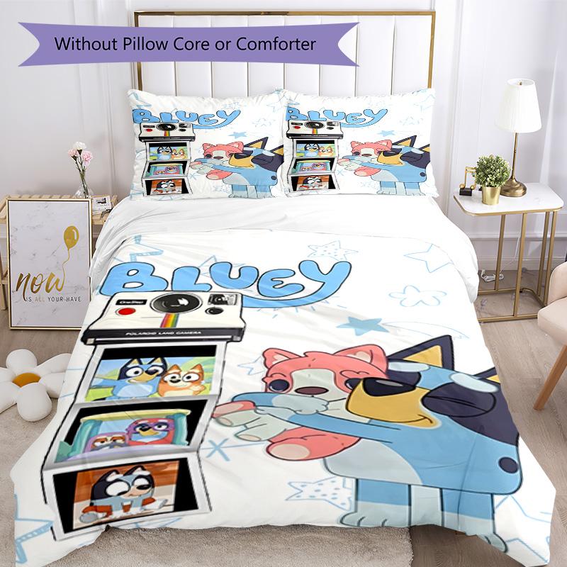 Bluey Bedding Set Design for Playroom Soft Fabric Christmas Gift