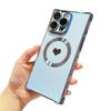 Электроplated Магнитный Чехол-Сердечко для iPhone 17 Pro Max - Защитный Чехол от Падений