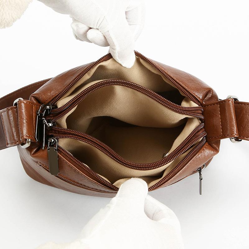 Новая простая женская сумка через плечо высокого качества - многослойная ретро женская сумка через плечо с текстурой сращивания