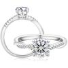 1ct Moissanite 925 Sterling Silver Ring VVS1 Moissanite Diamond Ring White Gold 925 Dilver Moissanite Engagement Ring Women