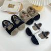 Зимняя детская обувь с мягкой подошвой, пушистая, хлопковая обувь для девочек, теплая, в стиле пэчворк, универсальная, детская, модная, повседневная, плюшевая, плоская обувь, новая