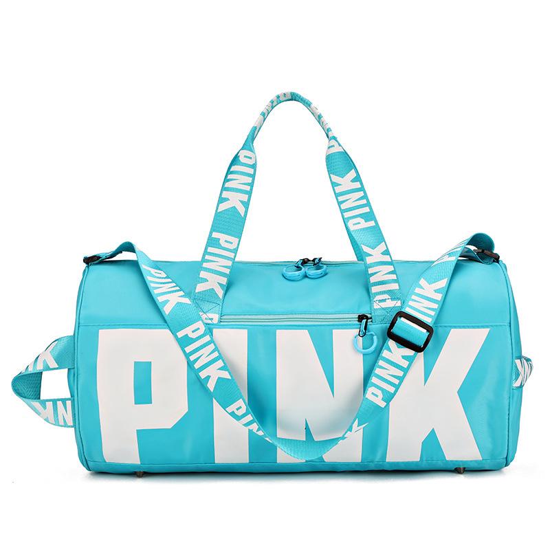 2026Dry and wet separation fitness bag, yoga, swimming, and travel bag, large capacity, lightweight, Korean-style, with letter print, cylindrical
