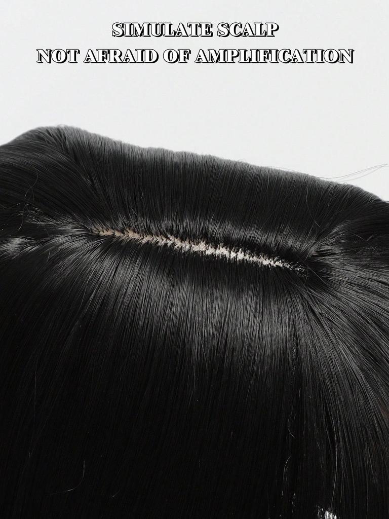 Синтетический длинный прямой верхний слой для волос с челкой, накладные волосы, натуральный сменный чехол, термостойкий для женщин, искусственный парик