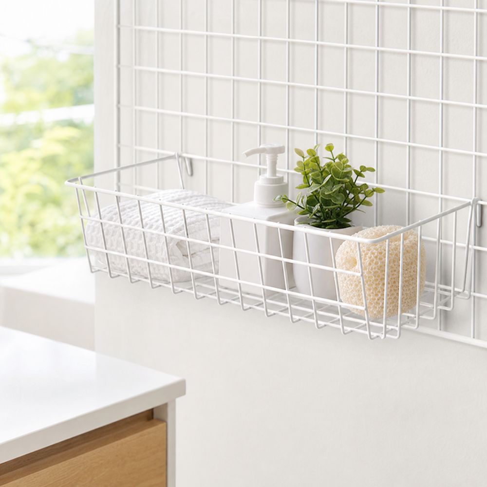 Open Wire Hanging Organizer Basket Strong Load Bearing Grocery rack  Grid Panel Accessories
